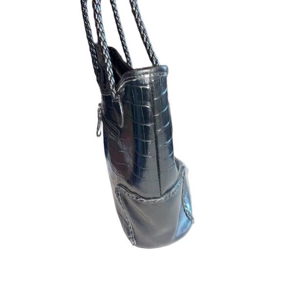 Western Black Crocodile Embossed Shoulder Handbag Purse - Picture 14 of 16